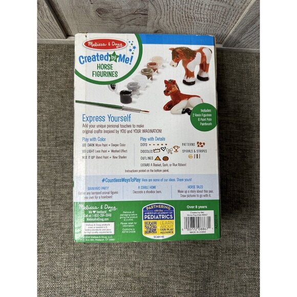 Melissa & Doug Created by Me! Horse Figurines Craft Kit A Pair of Pals to Paint - Picture 2 of 4